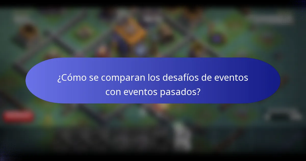¿Cómo se comparan los desafíos de eventos con eventos pasados?