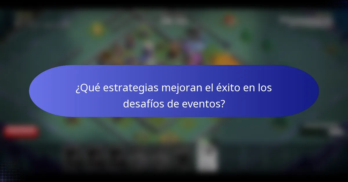 ¿Qué estrategias mejoran el éxito en los desafíos de eventos?
