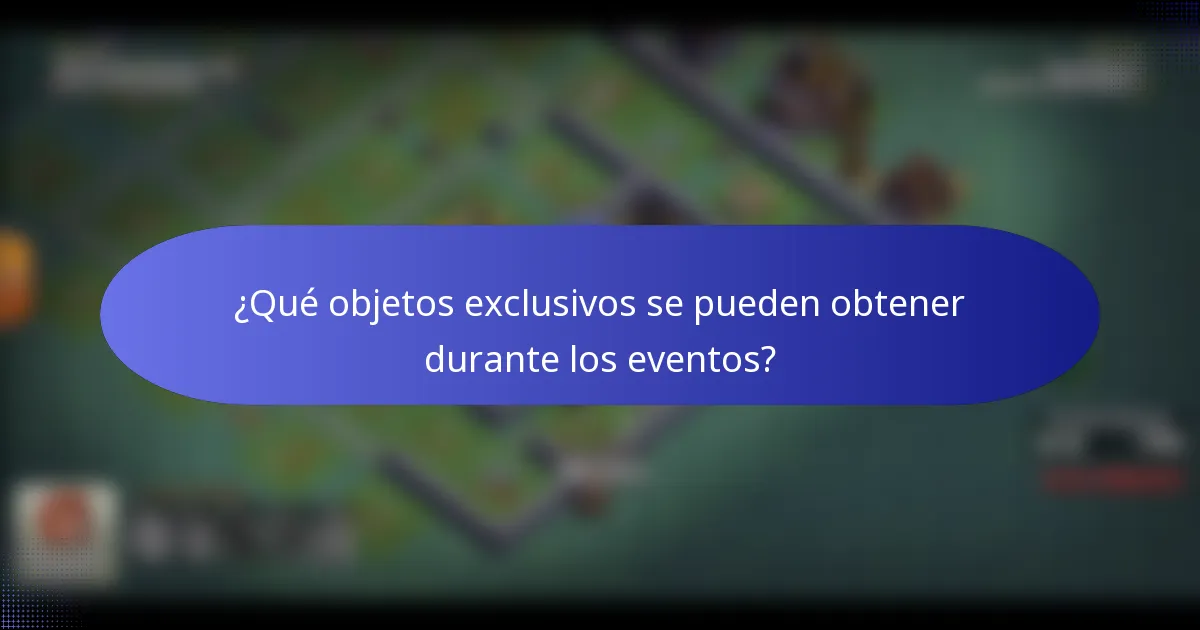 ¿Qué objetos exclusivos se pueden obtener durante los eventos?
