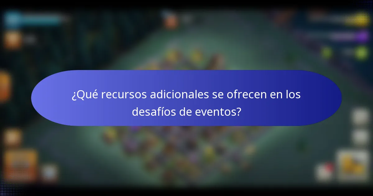 ¿Qué recursos adicionales se ofrecen en los desafíos de eventos?
